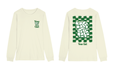 VOUS GIRL Checker Flower L/S