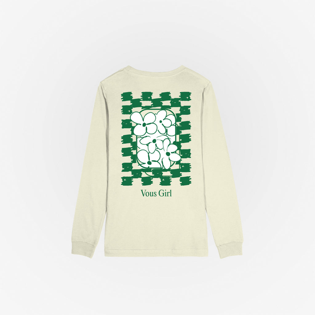 VOUS GIRL Checker Flower L/S